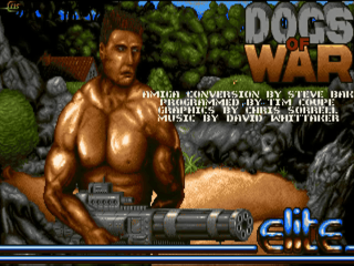 Dogs of War title screen for Amiga